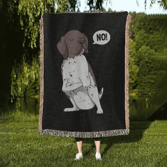 GSP Lovers Funny German Shorthaired Pointer Dog Woven Blankets