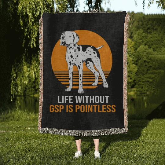 GSP Mom Dog Lovers German Shorthaired Pointer Dog Woven Blankets