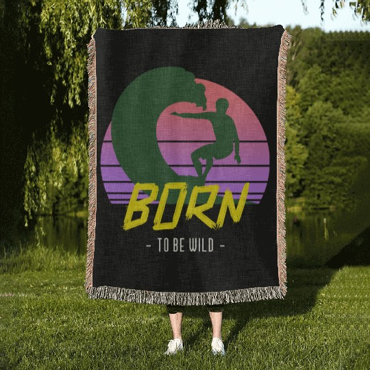 Born to Be Wild Vintage Woven Blankets