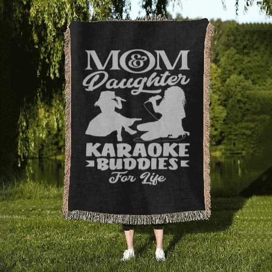 Mom And Daughter Karaoke Friends Forever Woven Blankets