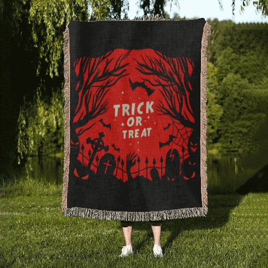 Trick or Treat Graveyard Woven Blankets