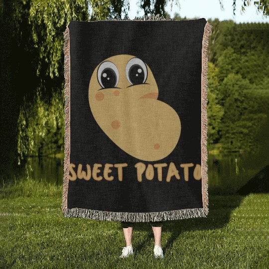 Sweet cute potato Woven Blankets