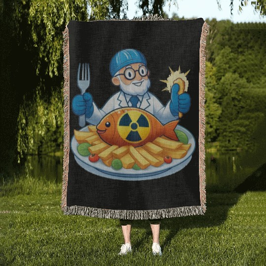 Fission Chips Science Fun Physics Humor Woven Blankets