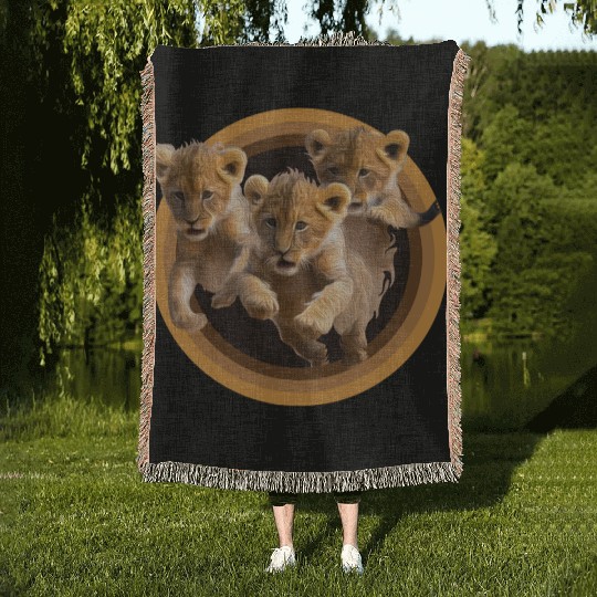 Kittens, Lion cubs Woven Blankets