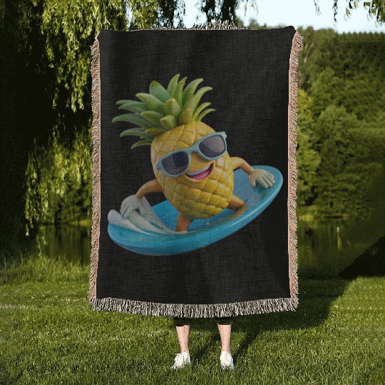 Pineapple Surfer Woven Blankets