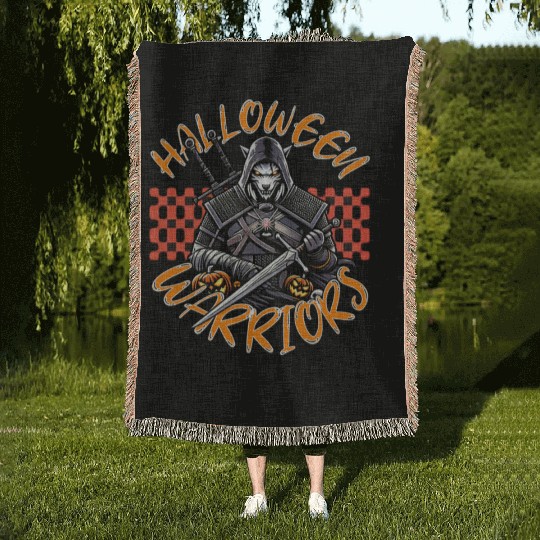 halloween warriors Woven Blankets