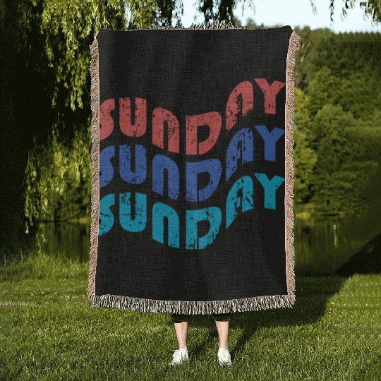 text sunday with theme Tipografi eksperimental Woven Blankets