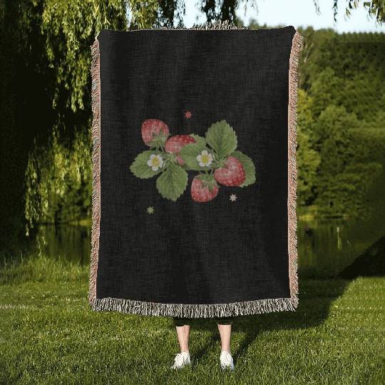 Farm Fresh Harvest, Strawberries Harvest Design Woven Blankets