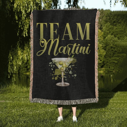 Team Martini Cocktail Bartender Woven Blankets