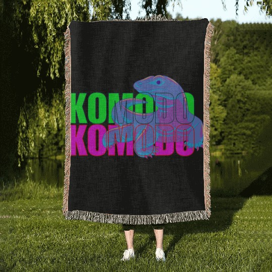 Majestic Komodo Dragon Woven Blankets