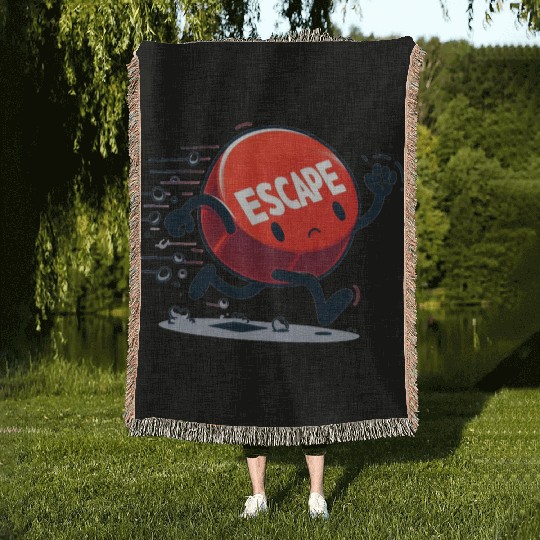 Escape Button Running Woven Blankets