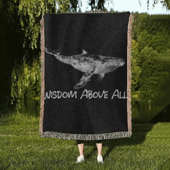 Whale Stoic Woven Blankets Wisdom Above All