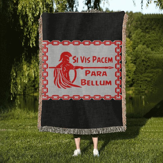 Spartan Si Vis Pacem Para Bellum LIKE US ON FB #U Woven Blankets