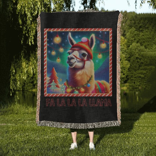 Fa La La La LLama Woven Blankets