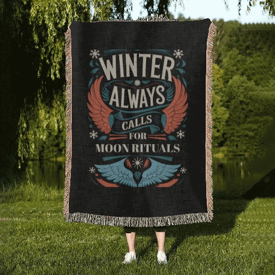 Winter Always Calls For Moon Rituals Design Woven Blankets