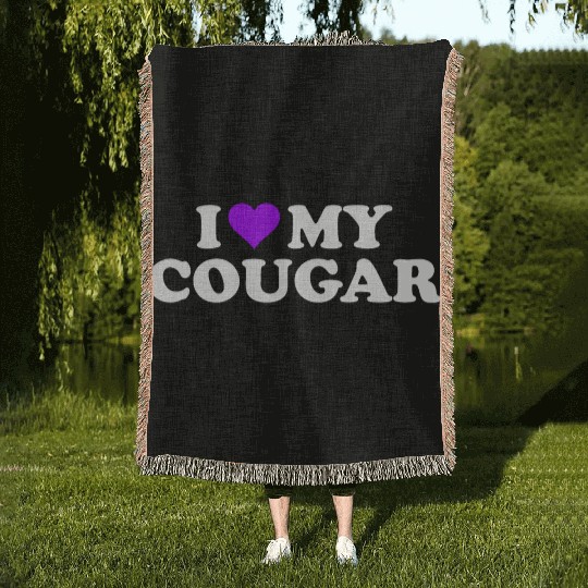 I Love Cougars Cougar Humor Valentine's Day 3BK4 Woven Blankets