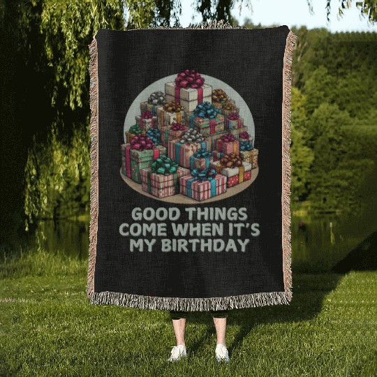 Good Things Come Gift Birthday ver_5 Woven Blankets