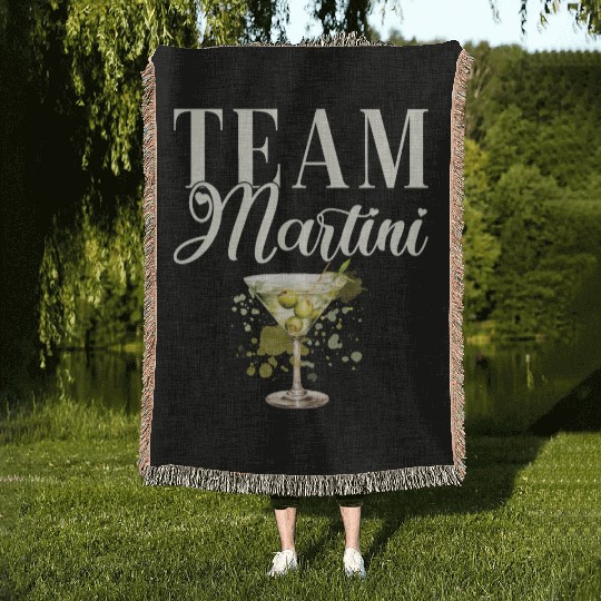 Team Martini Cocktail Bartender Woven Blankets