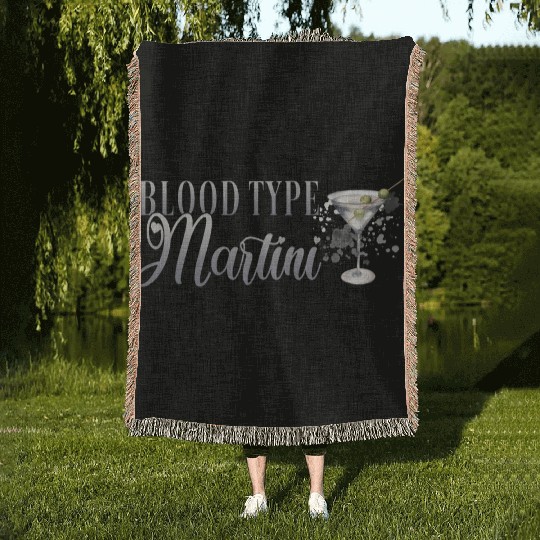 Blood Type Martini Cocktail Bartender Woven Blankets