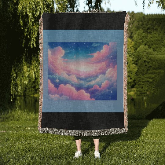 pastel cloud Woven Blankets