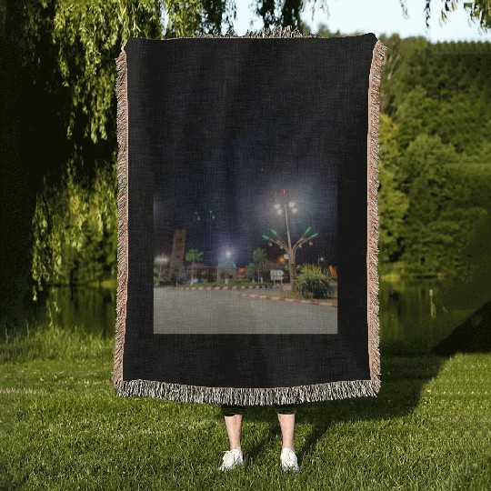 small town beauty Woven Blankets