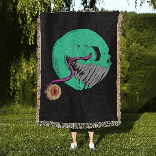 Cringe Zombie Pac Man Woven Blankets