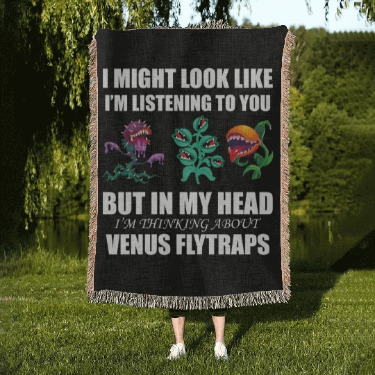 Venus flytrap lover's life! Woven Blankets