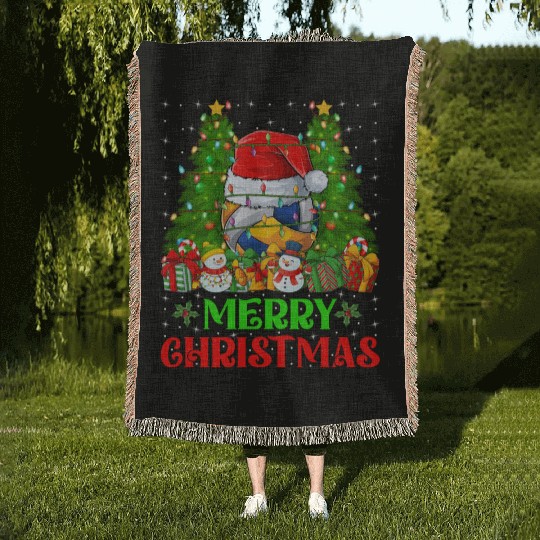 Volleyball Christmas Woven Blankets