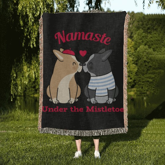 Namaste Under the Mistletoe Christmas Yoga Woven Blankets