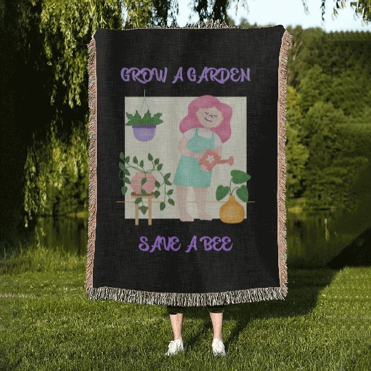 Grow A Garden Save A Bee Woven Blankets