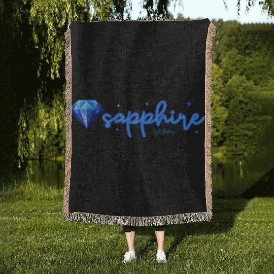 Sapphire gemstone jewel Woven Blankets
