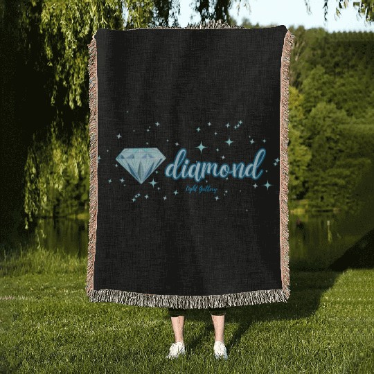 Diamond gemstone jewel Woven Blankets