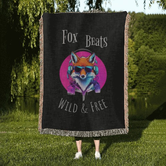 fox beat fox theme Woven Blankets design