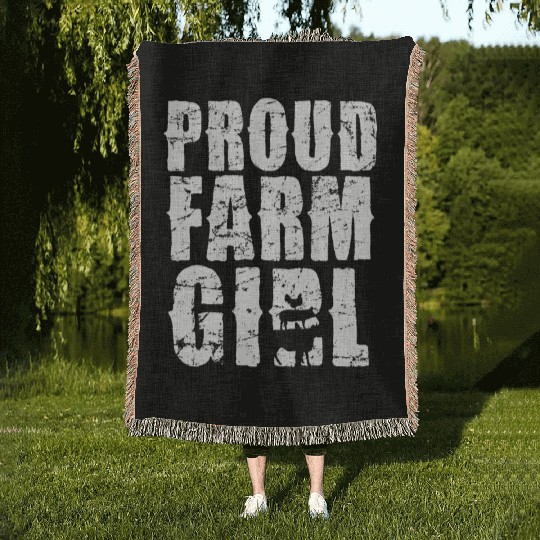 Proud Farm Girl Rustic Charm Woven Blankets
