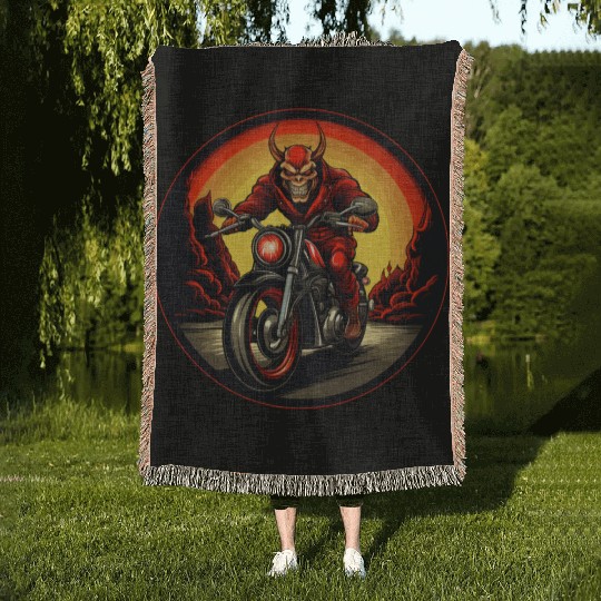 Teufel Motorcycle / Motorcyclist Teufel Woven Blankets