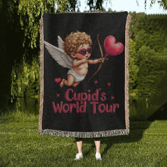 Cupid world tour Woven Blankets