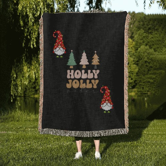 Holly Jolly Vibes Woven Blankets