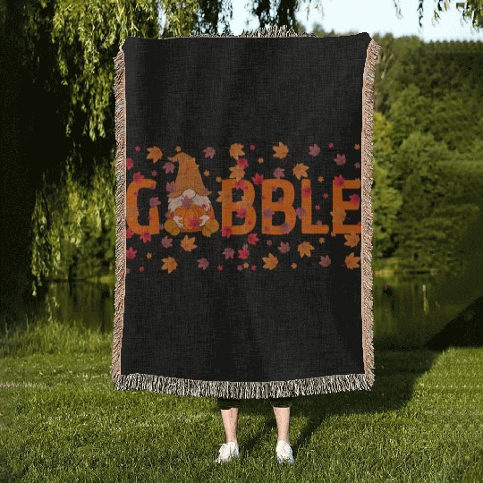 GOBBLE TURKEY PODIATRIST FUNNY THANKSGIVING Woven Blankets
