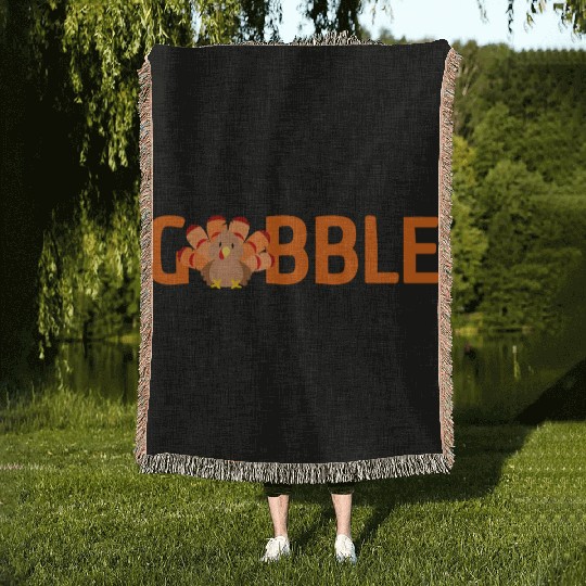 GOBBLE TURKEY PODIATRIST FUNNY THANKSGIVING Woven Blankets