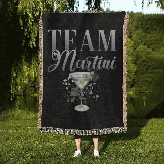 Team Martini Cocktail Bartender Woven Blankets