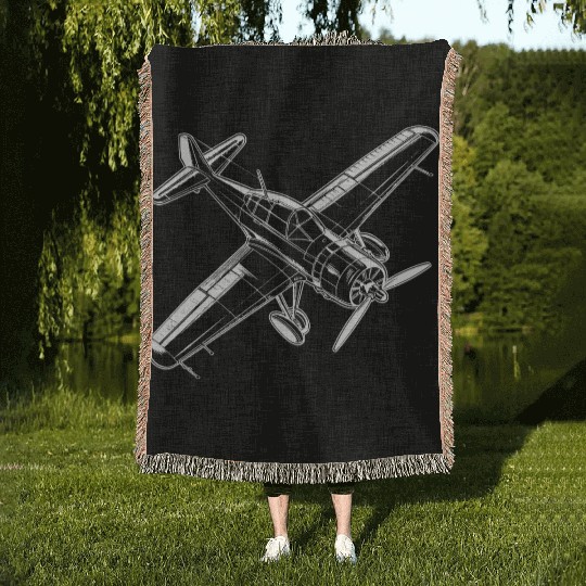Propeller Aircraft Woven Blankets