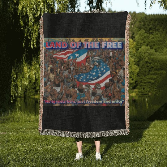 Land Of The Free Woven Blankets