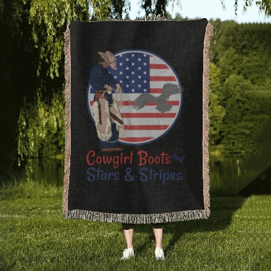 Cowgirl Boots and Stars & Stripes Woven Blankets