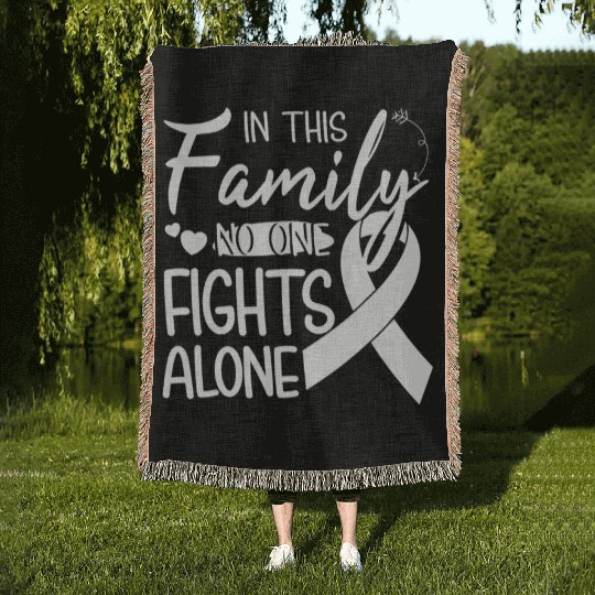 No one fights alone Lung Cancer Awareness Month Woven Blankets