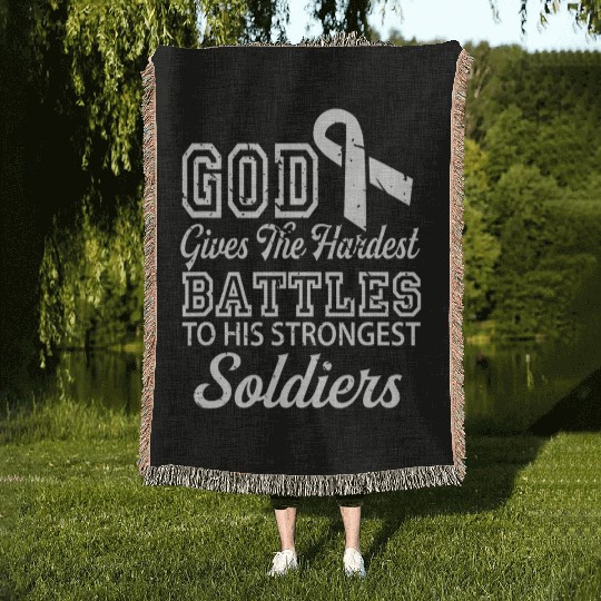 Jesus Prayer Lung Cancer Warrior Lung Cancer Woven Blankets