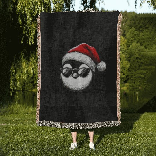 Skibidi Rizzmas Funny Gen Alpha Slang Christmas Woven Blankets