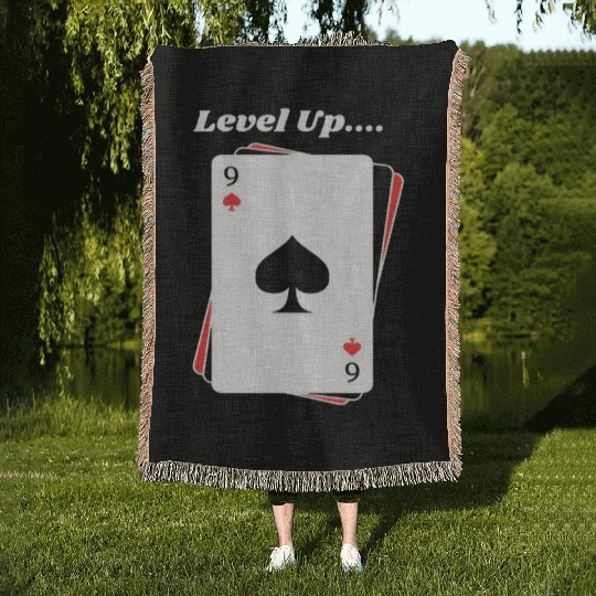 BLACK Men Woven Blankets For Game Card lovers - LEVEL UP