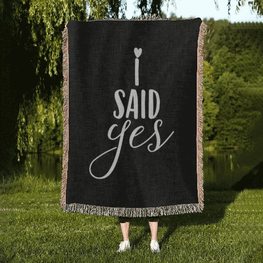 Bride Said Yes Wedding Engagement Bachelorette Woven Blankets