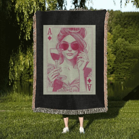 joker girl Woven Blankets