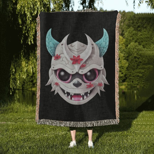Cat Demon Mas Woven Blankets